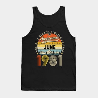 Awesome Since June 1981 Vintage 42nd Birthday Tank Top